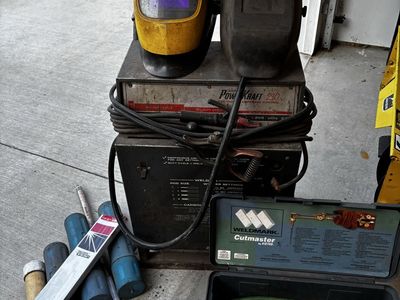 Vintage Powr-Kraft 230 Arc Welder Bundle with Weldmark Cutmaster Torch Kit and Accessories
