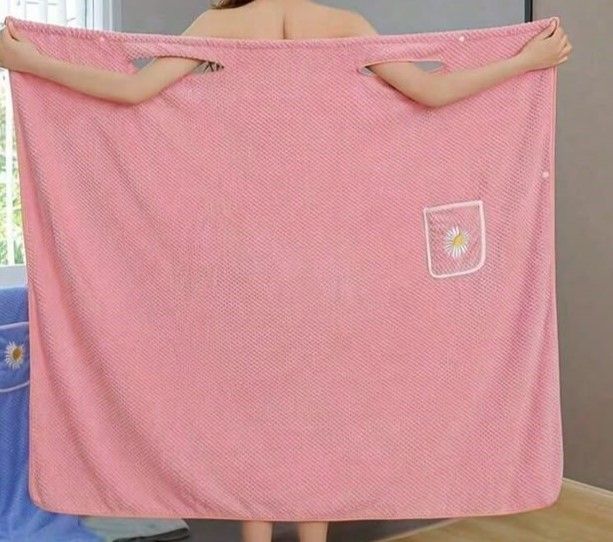 Pink Bath Robe Open Towel