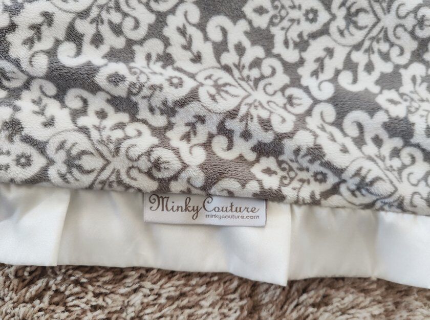 Cleaned Minky Couture Monster size 72x60 Gray