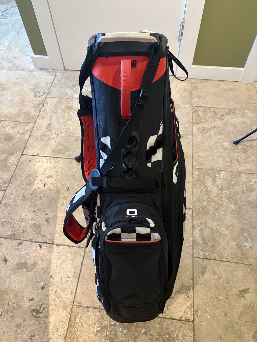 OGIO Stand Golf Bag Black & White Checkered Pattern