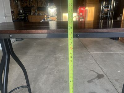 Industrial Style Counter Height Table - Dark Wood & Metal