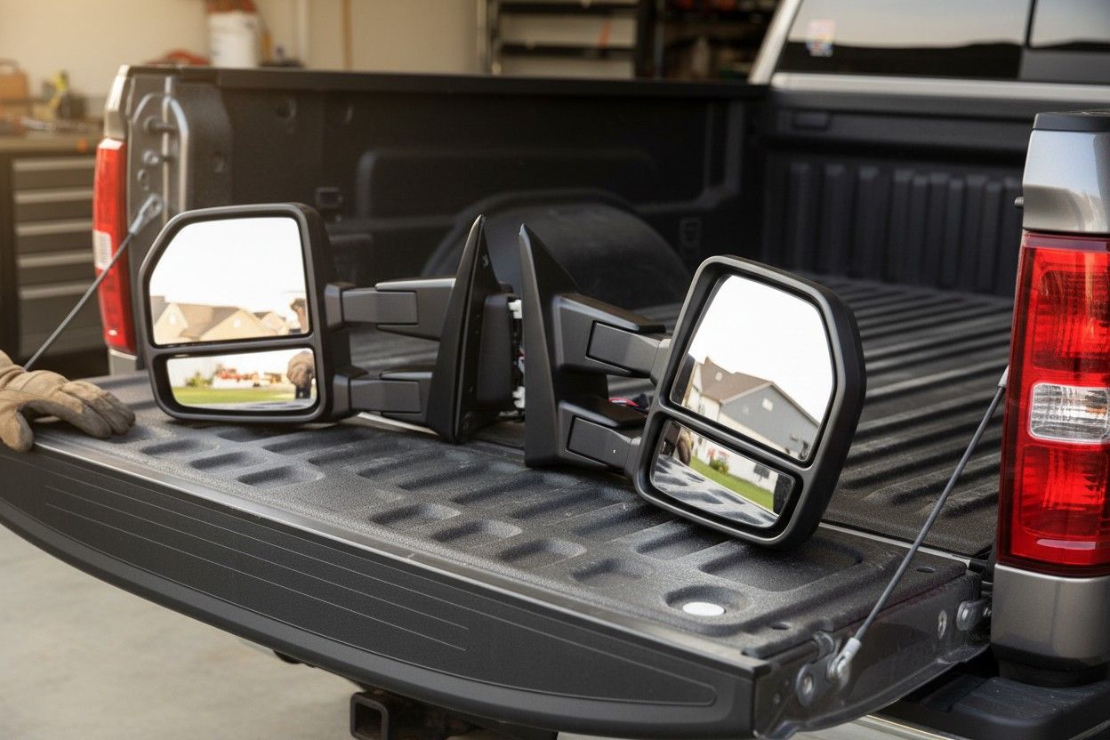 2015–2020 Ford F-150 Power Telescoping Tow Mirrors – Heated LED – Open Box
