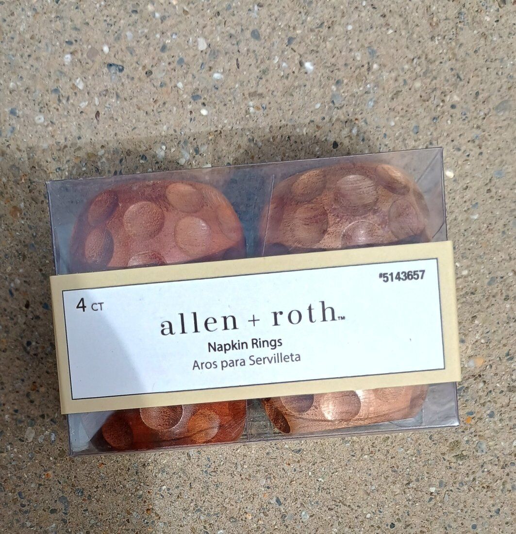 Allen and Roth napkin rings sets of 4 new in box