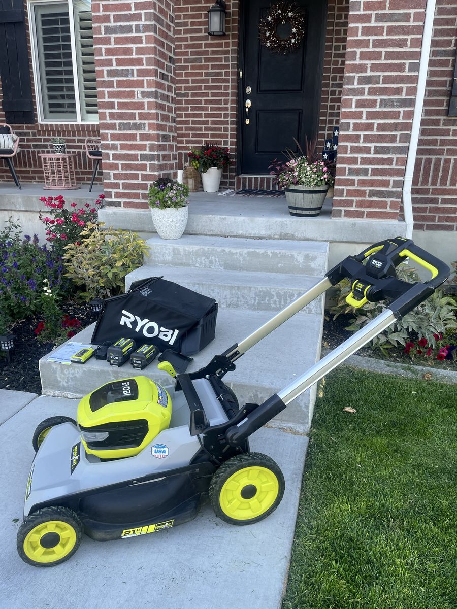 Ryobi 21” Self Propelled Mower with 2 Batteries