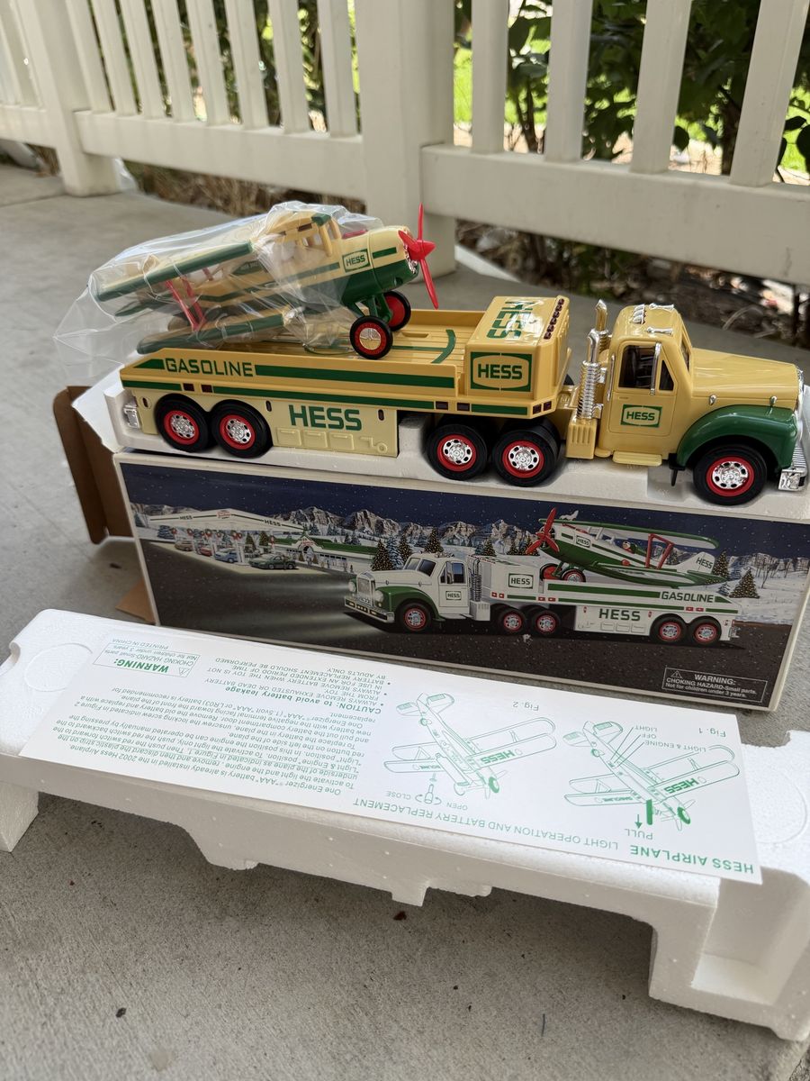 Vintage 1990 Hess Gasoline Truck with Airplane Toy - Original Box