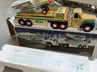 Vintage 1990 Hess Gasoline Truck with Airplane Toy - Original Box