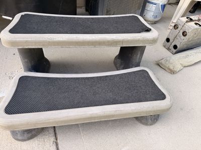 Stairs for a hot tub or trampoline.