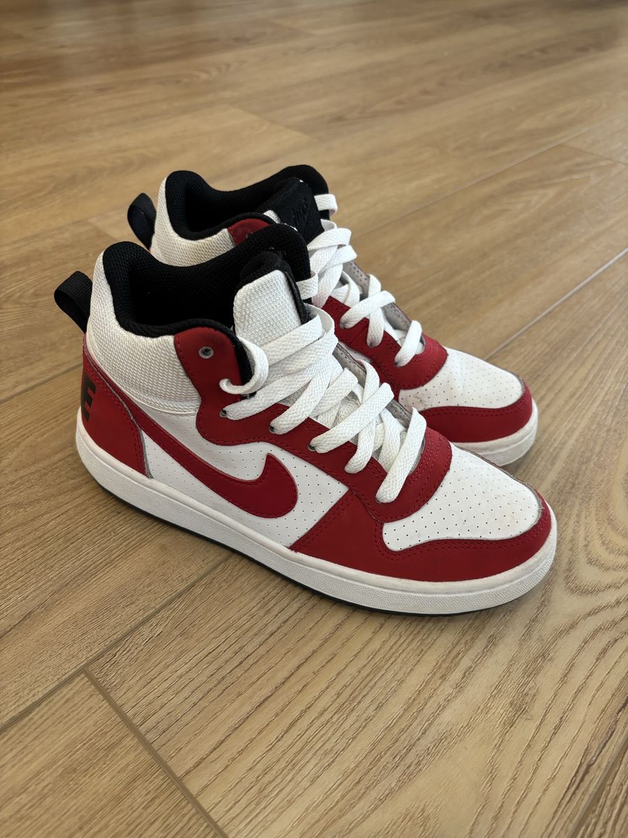 Nike High Top Sneakers Red White Black Size 4.5Y