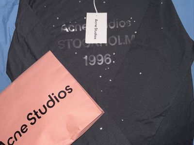 Acne Studios Stockholm 1996 Rhinestone Long Sleeve Shirt Black Unisex for Men and Woman size for men is small and Woman medium