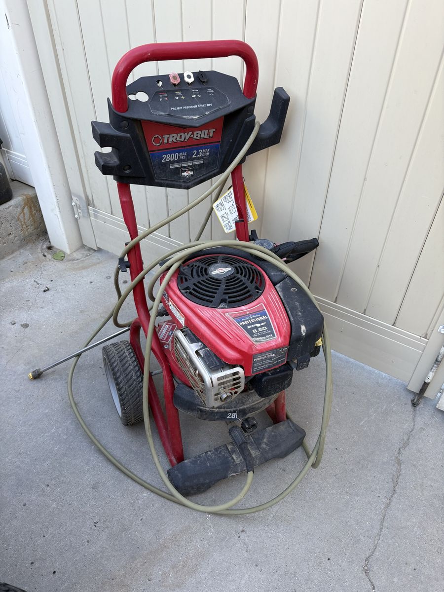 Troybilt pressure washer 2800 psi