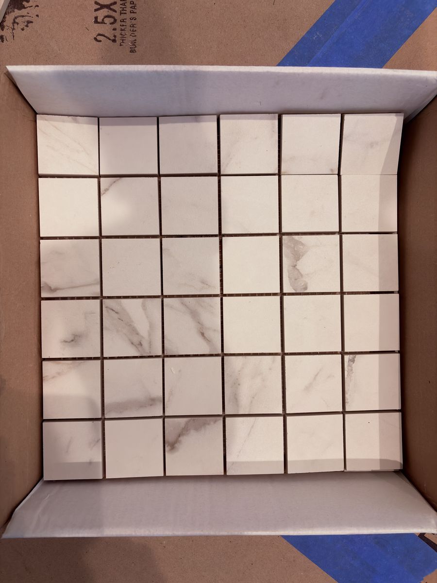 2x2 Marvel Calacatta Porcelain Tile (24 Square Foot Sheets)