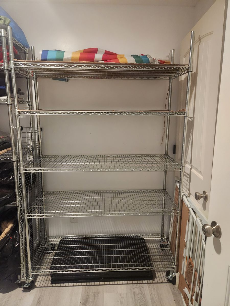 Metal shelves