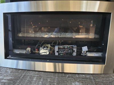 Kozy Heat Slayton 36 Linear Direct-Vent Gas Fireplace + Fans & Stainless Surround