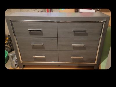 Gray 6 Drawer Dresser