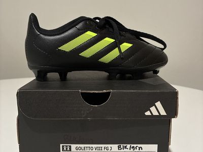 Adidas Goletto VIII FG J Kids Soccer Cleats Black Green Size 11.5K