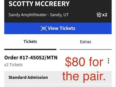 Scotty McCreery Tickets with Kruse Brothers - 2x GA at Sandy Amphitheater (Aug 13, 2026)