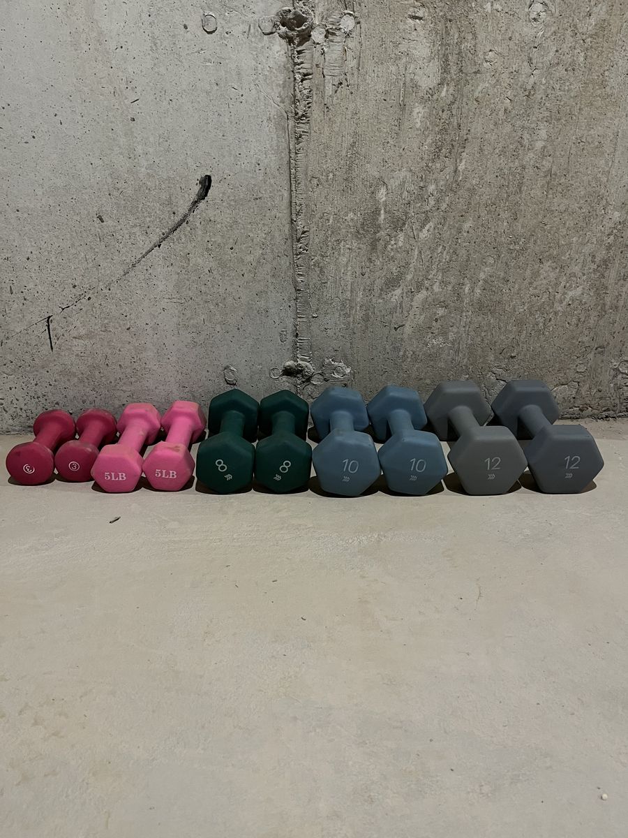 Rubber coated dumbbells