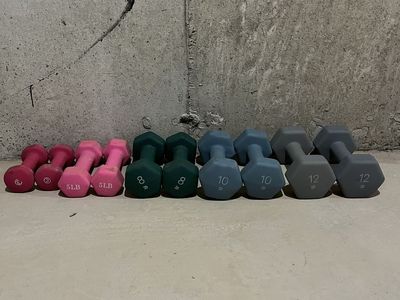 Rubber coated dumbbells