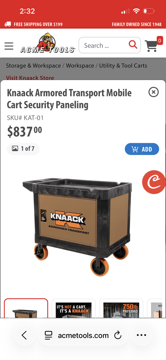 KNAACK Security Paneling for KNAACK KT-01 UTILITY CART