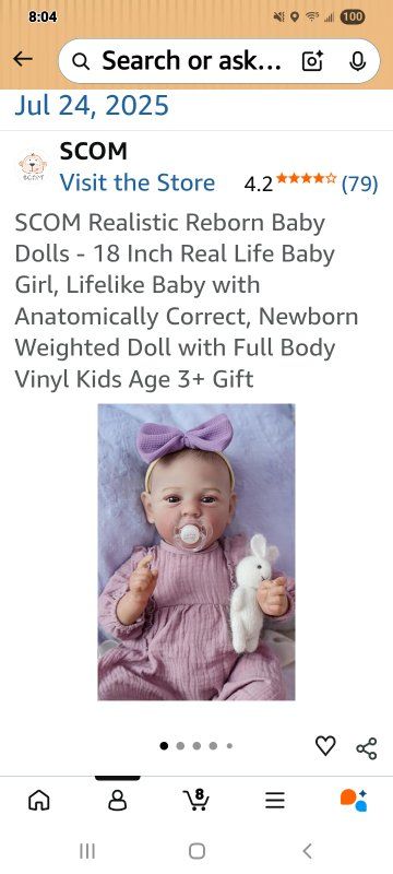 New in Box! 18inch Realistic Baby Doll Girl