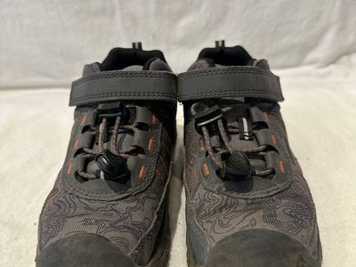 Keen toddler size 11 gray textile/leather with elastic laces, hiking shoes