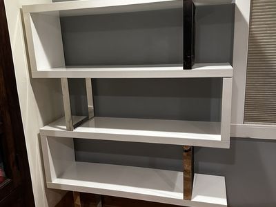 White Lacquer Geometric Bookcase