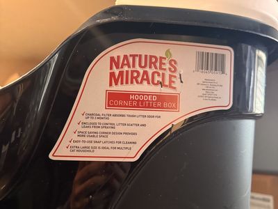 Nature’s Miracle Hooded Corner Litter Box, With Odor Control Charcoal Filter