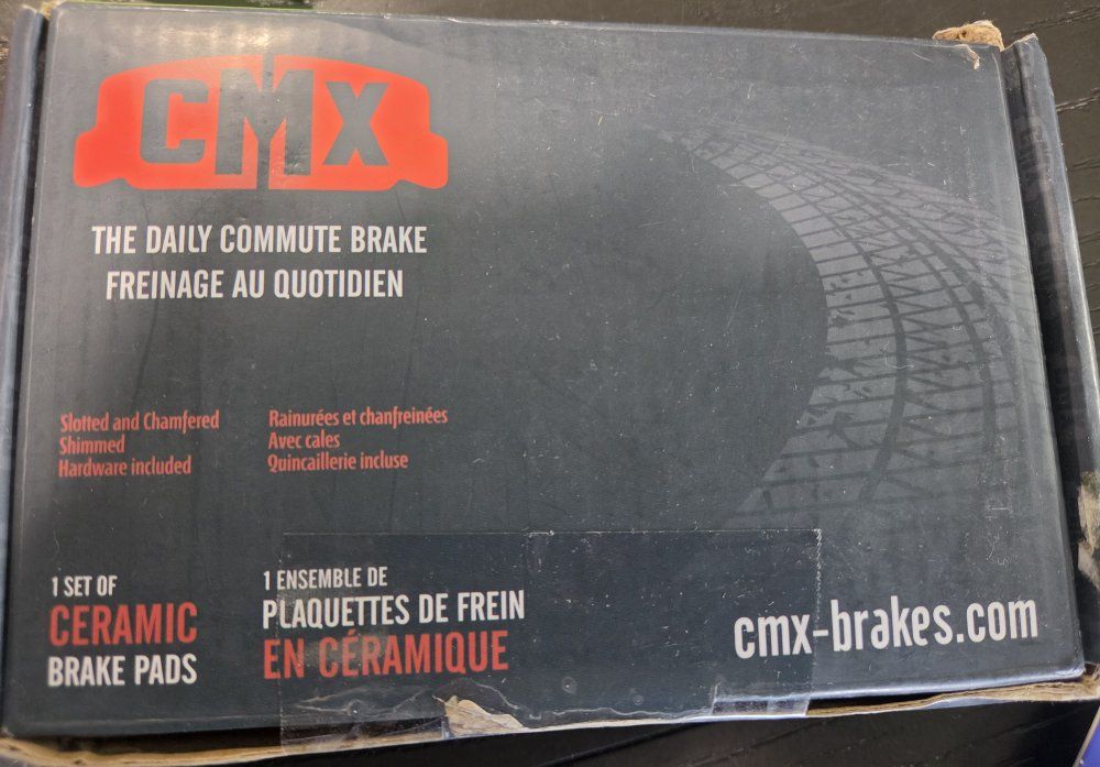 CMX-D1857 Ceramic Brake Pads - Daily Commute, Slotted & Chamfered, Hardware Included