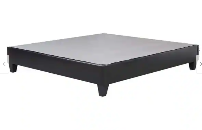Black Faux Leather King Size Platform Bed