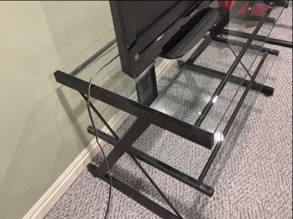Metal And Glass TV Stand