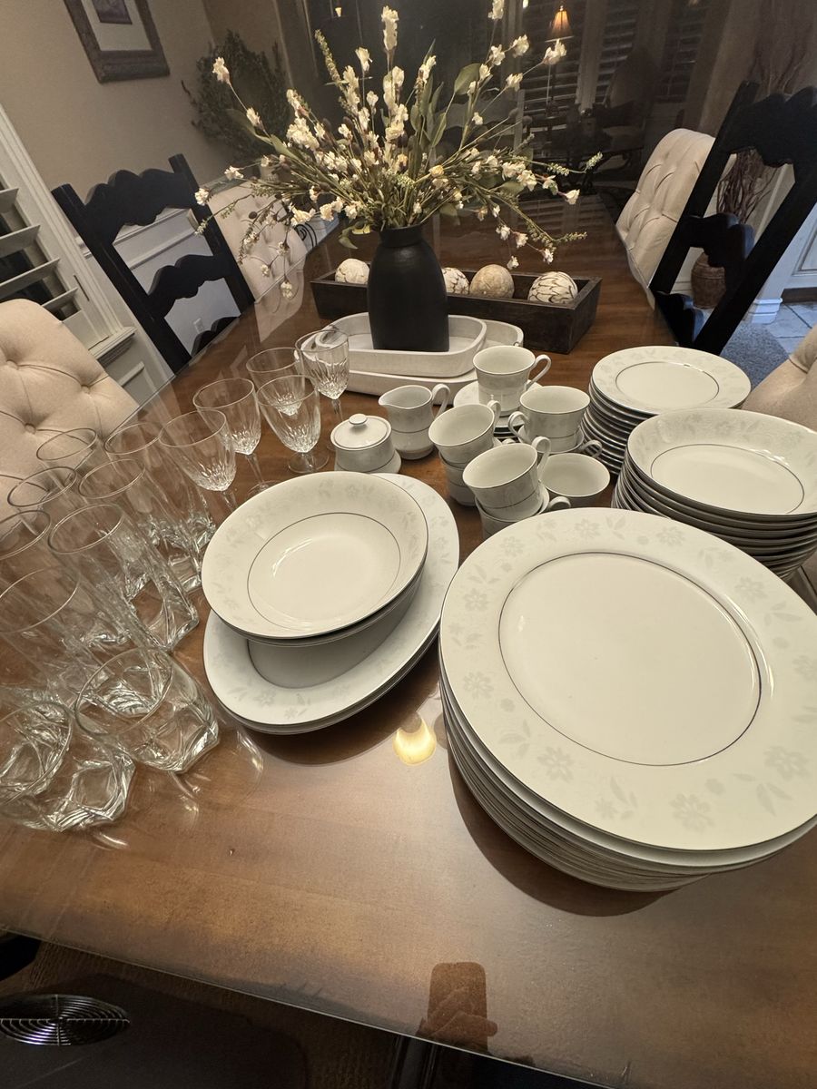 74 Pc. China dinnerware 12 Pc. Setting,  Like New