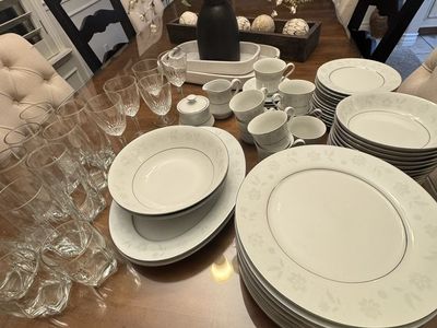 74 Pc. China dinnerware 12 Pc. Setting, Like New