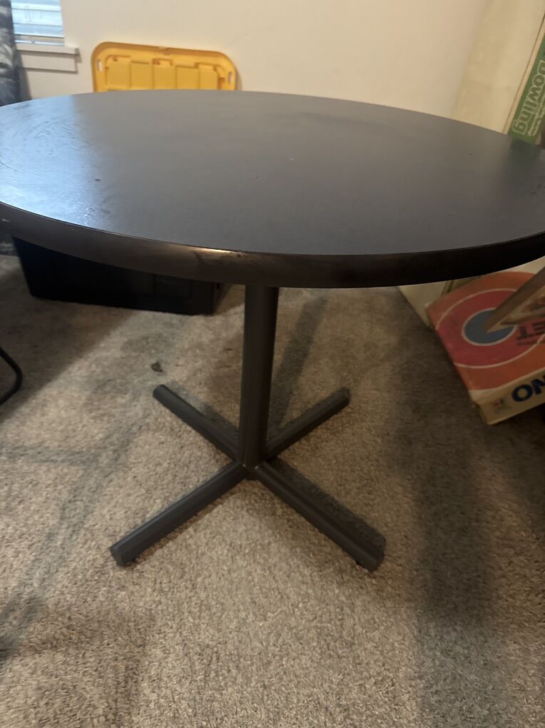 Small Round Table, Blue And Gray 36 Wide