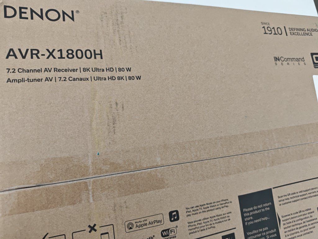 7.2 ch Denon AVR-X1800H  (Sealed, never opened)