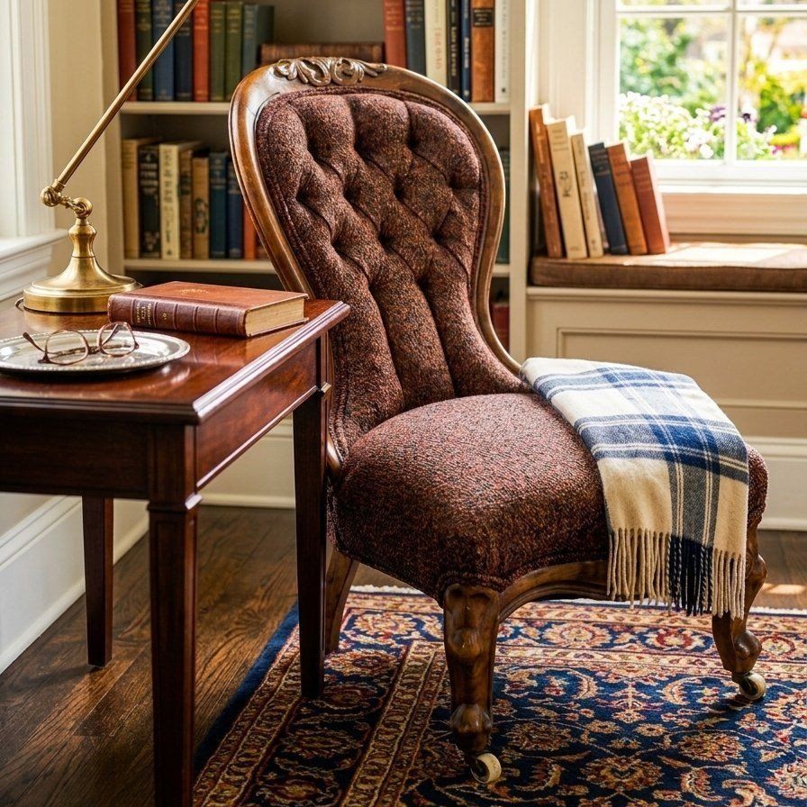 Antique Victorian Spoonback Nursing Chair
