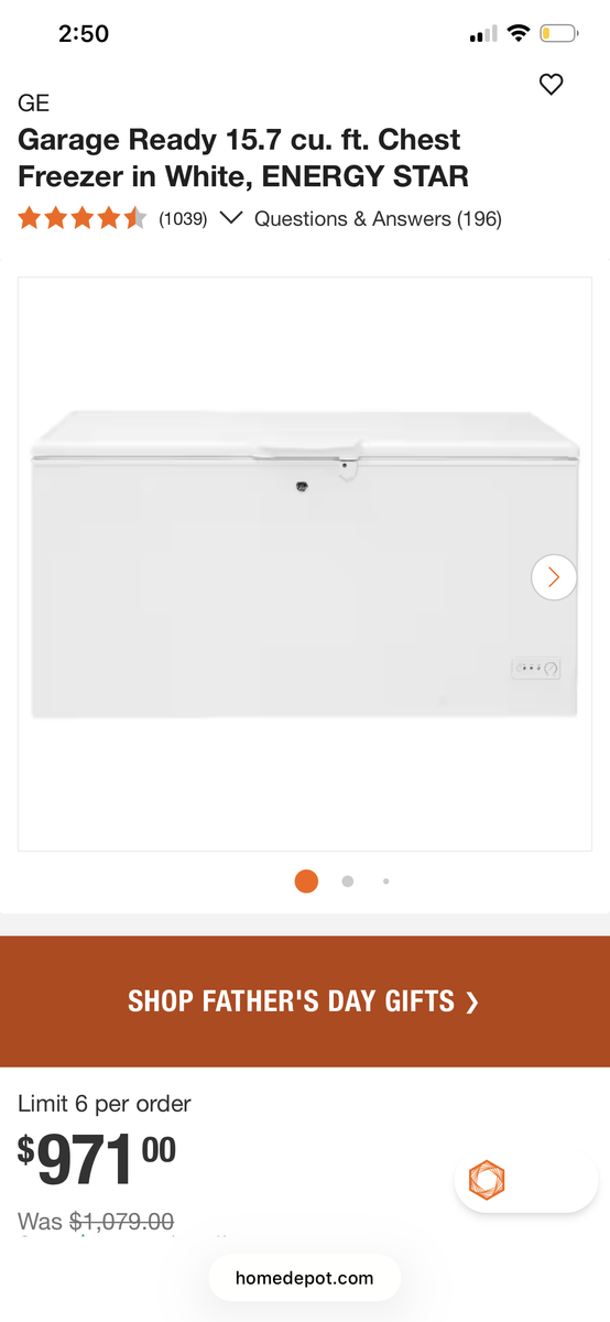 GE Garage Ready 15.7 cu. ft. Chest Freezer