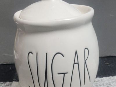 Rae Dunn Artisan Collection by Magenta "SUGAR" Ceramic Canister with Lid
