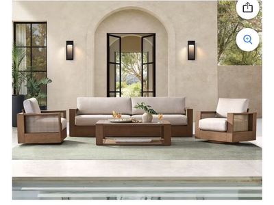 Member's Mark Sandalwood Deep Seating Set - 4pc Outdoor Patio Furniture w/Sunbrella Fabric