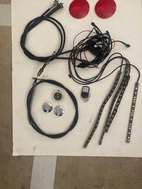 Harley clutch cable, speedo cable, thermometer, auxiliary light kit