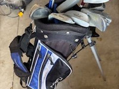 kid's golf clubs and bag