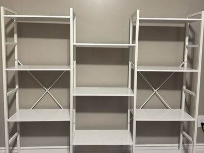 White Shelf Bookshelf Bookcase with 11 Open Display Shelves