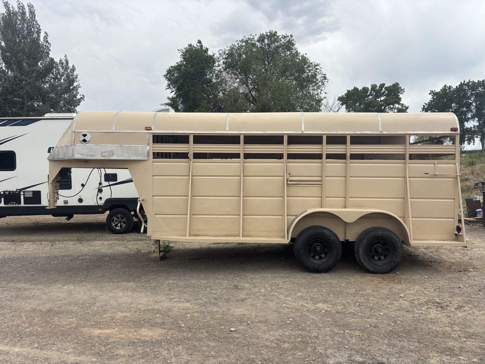 Horse Trailer sandblasting and painting.