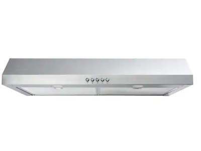 New in Box 30 in. 320 CFM Convertible Under Cabinet Range Hood in Stainless Steel with LED Lighting