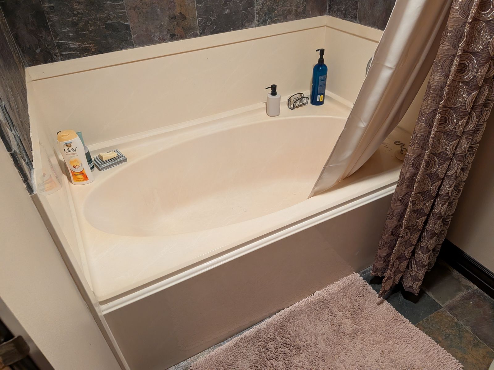 Beige Drop-In / Alcove Soaking Bathtub