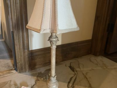 30” Traditional Table Lamp with Beige Fabric Shade