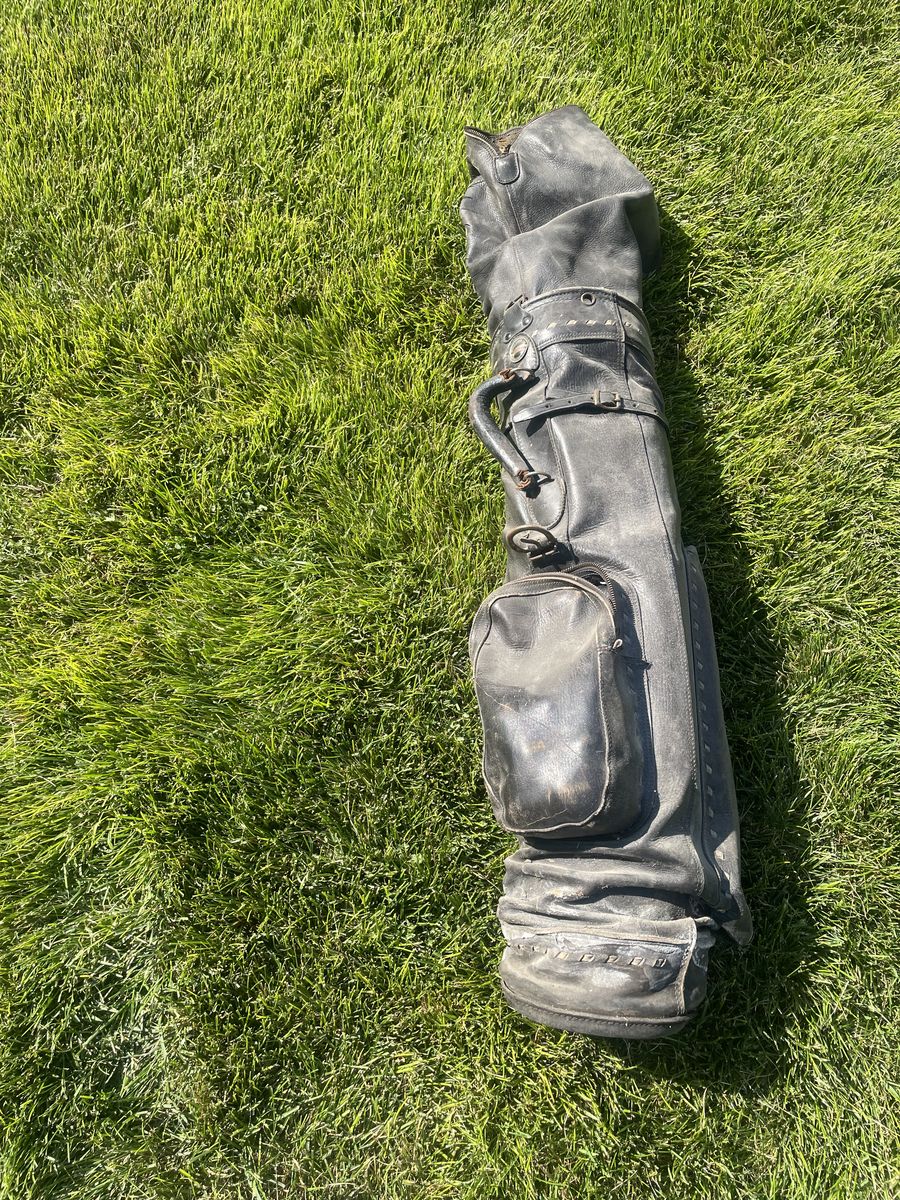 Vintage leather golf bag