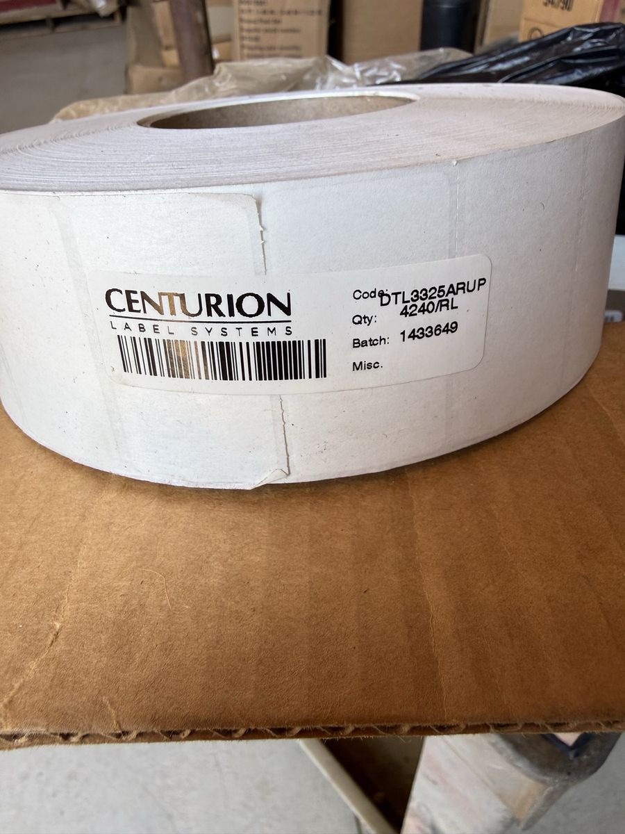 11 rolls 2 1/4" x 1 1/4" thermal Centurion labels