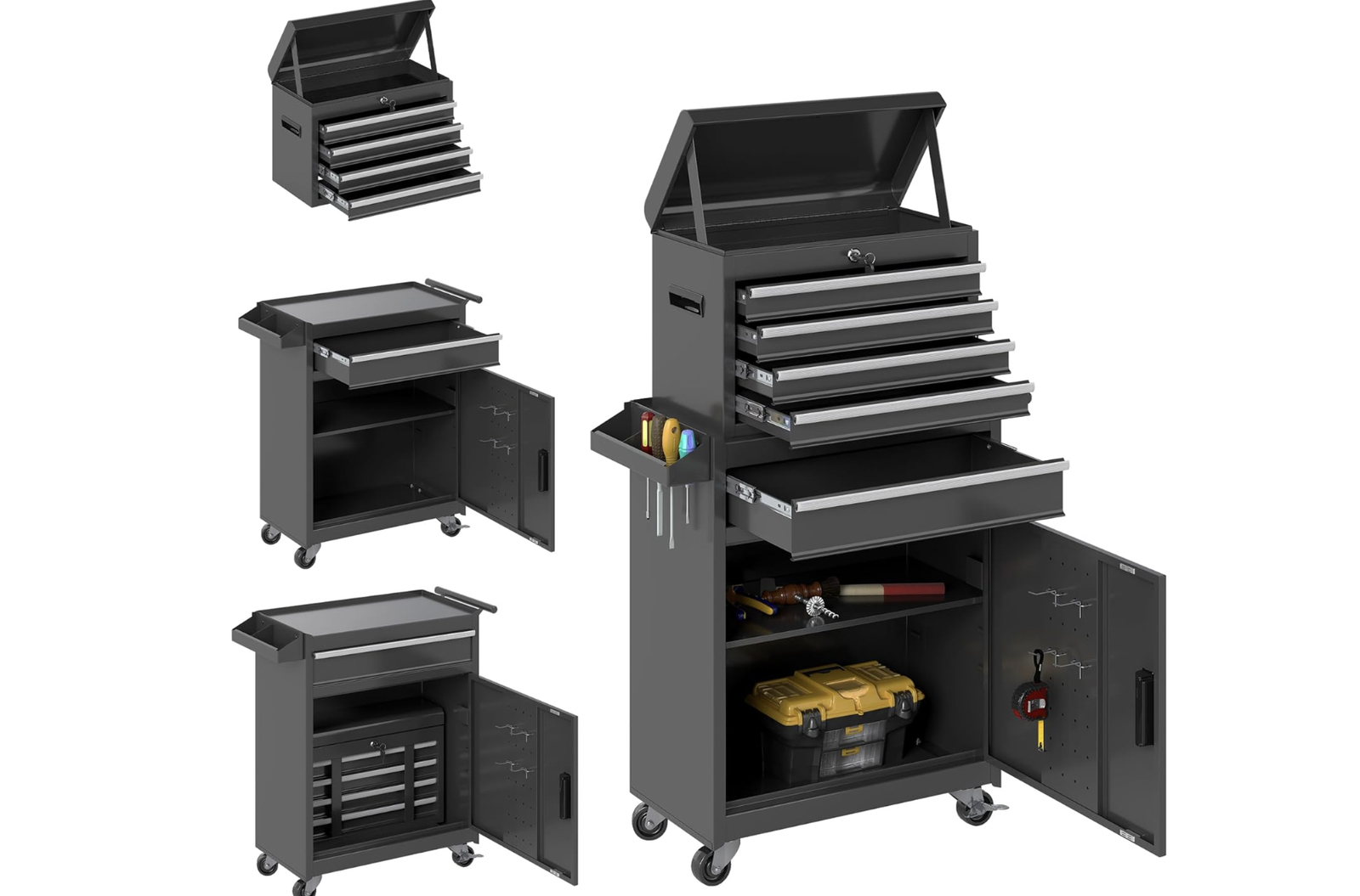 New in boxT ool Chest, 5 Drawers Rolling Tool Cabinet, Removable Cabinet Storage Tool Box with Universal Lockable Wheels,