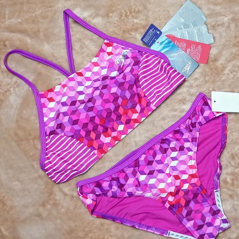 New Speedo 14 Girls Bikini Swimsuit Set Beach Pool