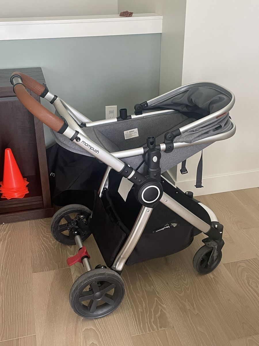 Mompush Nova Baby Stroller - Gray, Reversible Seat, Adjustable Handle, Infant to Toddler